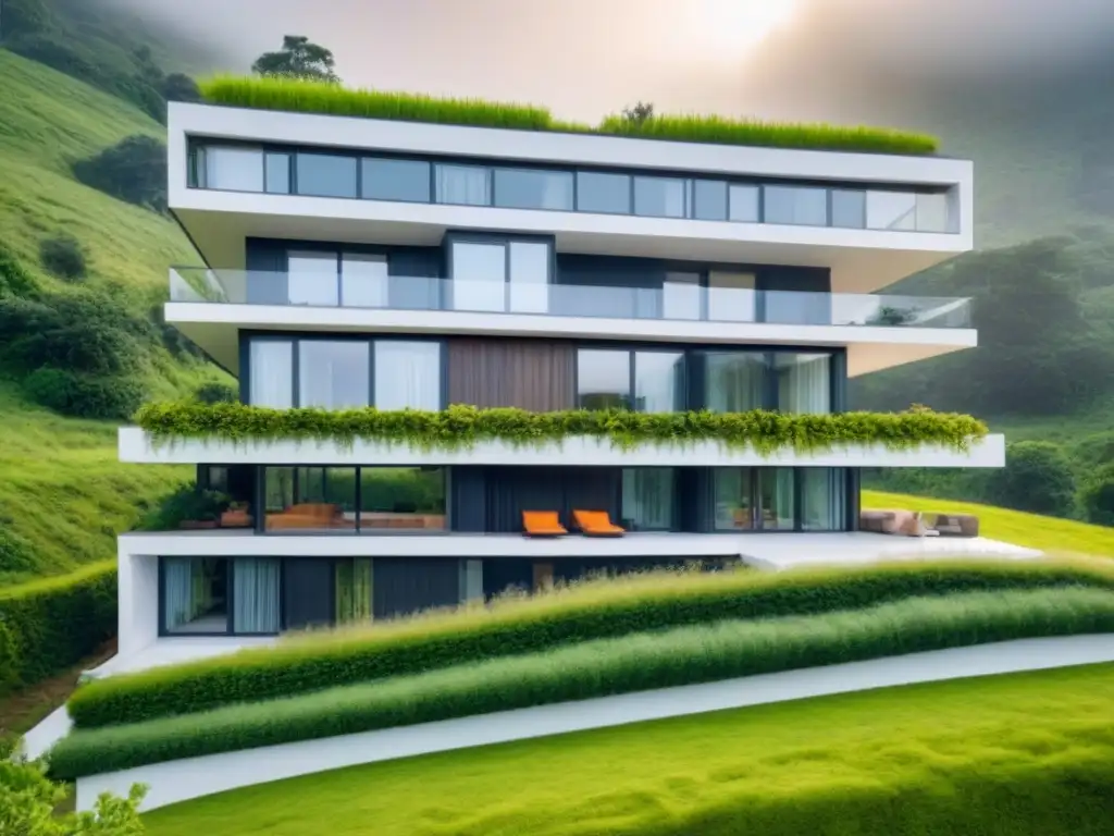 Arquitectura sostenible: Edificio ecofriendly en entorno natural Invertir en residencias con diseño sostenible rodeadas de naturaleza en comunidad ecoconsciente