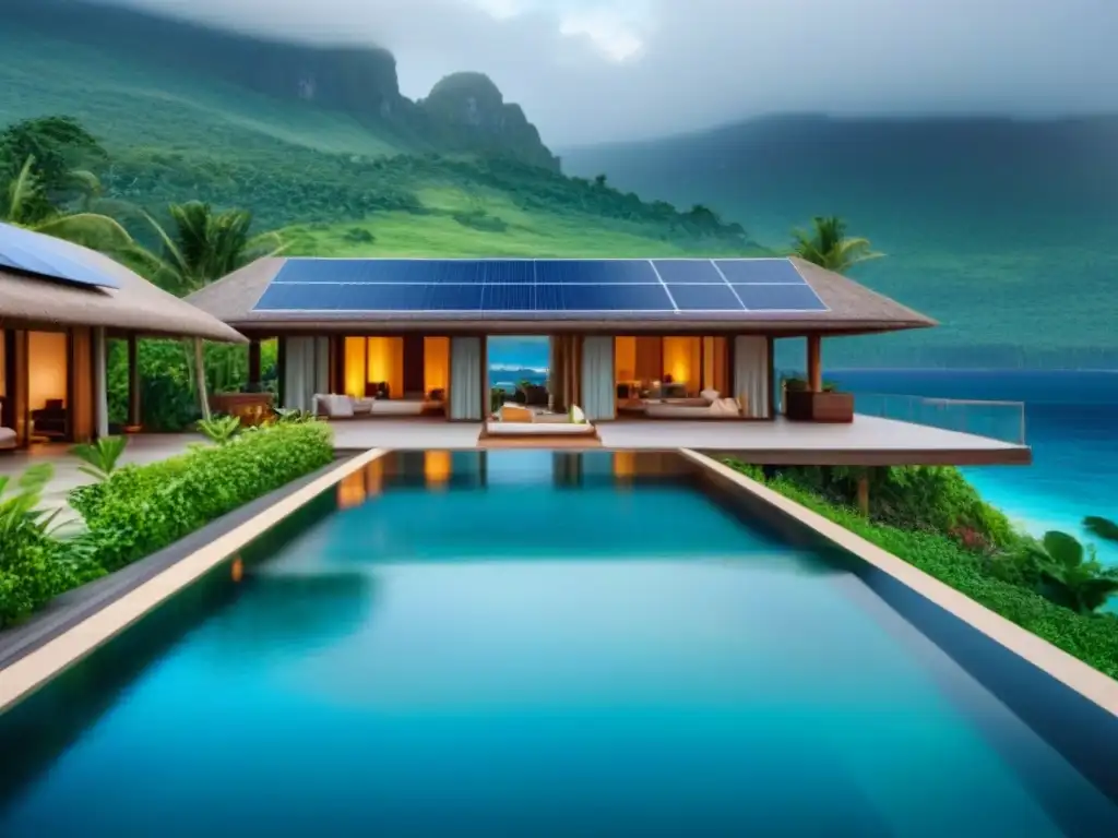 Resort ecofriendly de lujo en entorno natural Resort ecológico de lujo entre naturaleza exuberante promueve el tiempo compartido sostenible