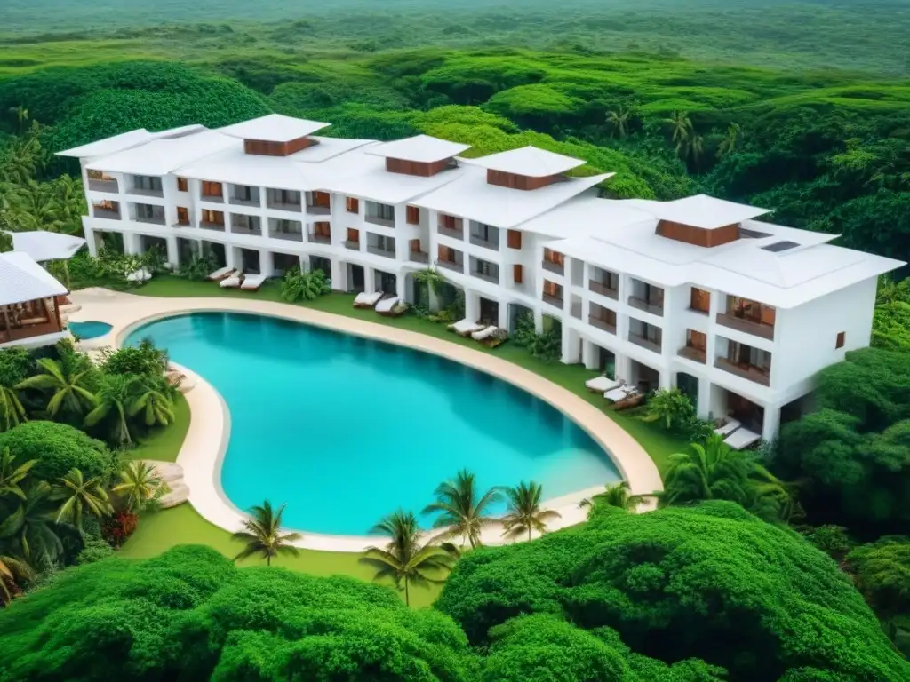 Resort de lujo entre naturaleza exuberante y aguas turquesas Resort de lujo en paraíso natural: piscinas infinitas, villas privadas y playa de arena blanca