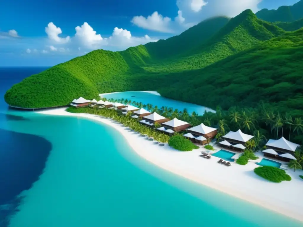 Paraíso exclusivo: lujo y relax en isla privada Inaugurar resort isla privada: Paraíso exclusivo con playas, aguas turquesas, villas elegantes y lujosos yates