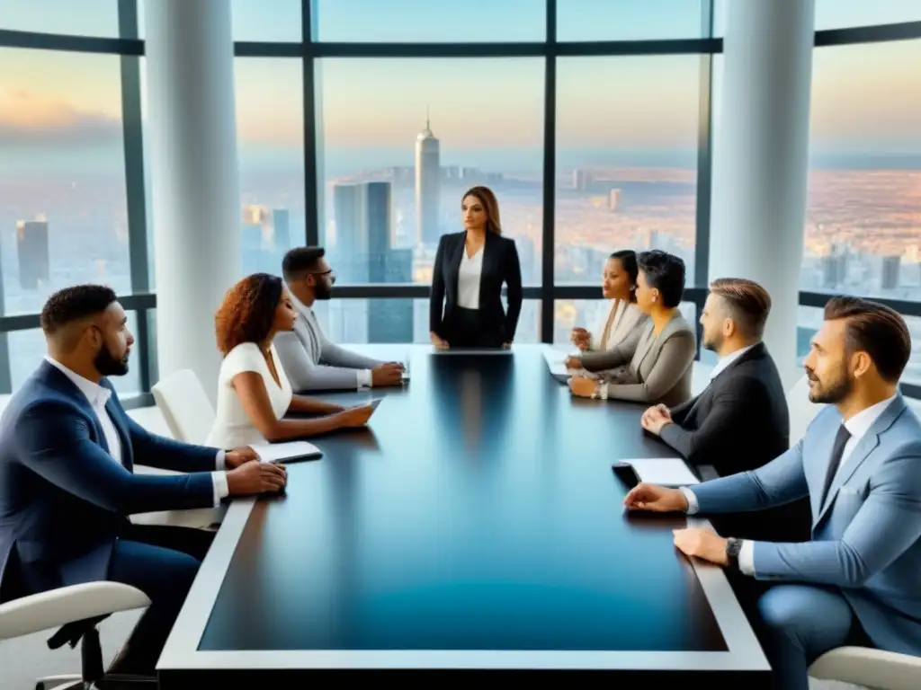 Reunión colaborativa de copropietarios en espacio moderno Una reunión profesional y colaborativa de copropietarios en un espacio moderno, transmitiendo comunicación efectiva y diversidad