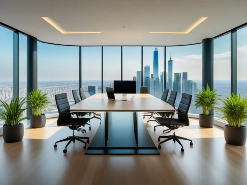Oficina inmobiliaria moderna: éxito y profesionalismo Sala de oficina inmobiliaria moderna y elegante con diseño contemporáneo y profesionales diversificados en una animada discusión
