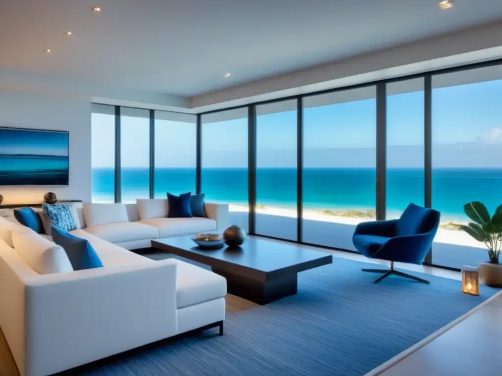Salón de lujo en timeshare de playa: moderno y elegante Salón moderno de lujo en propiedad de tiempo compartido, ideal para inversión contemplativa