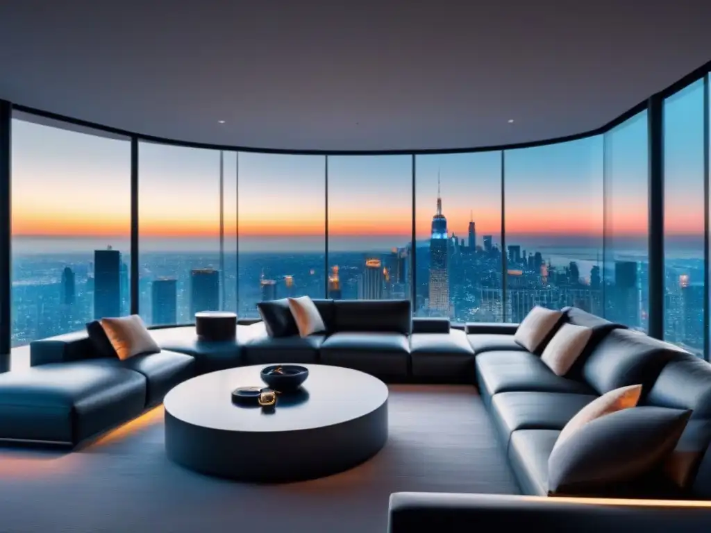 Sala inteligente y futurista con tecnología de vanguardia Salón moderno en Smart Home con tecnología de vanguardia integrada