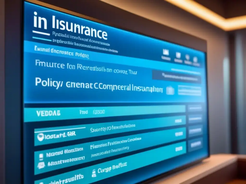 Poliza de seguro comercial: diseño ultramoderno y confiable Seguros propiedades comerciales internacionales: Póliza holográfica moderna y detallada, transmitiendo confianza y fiabilidad