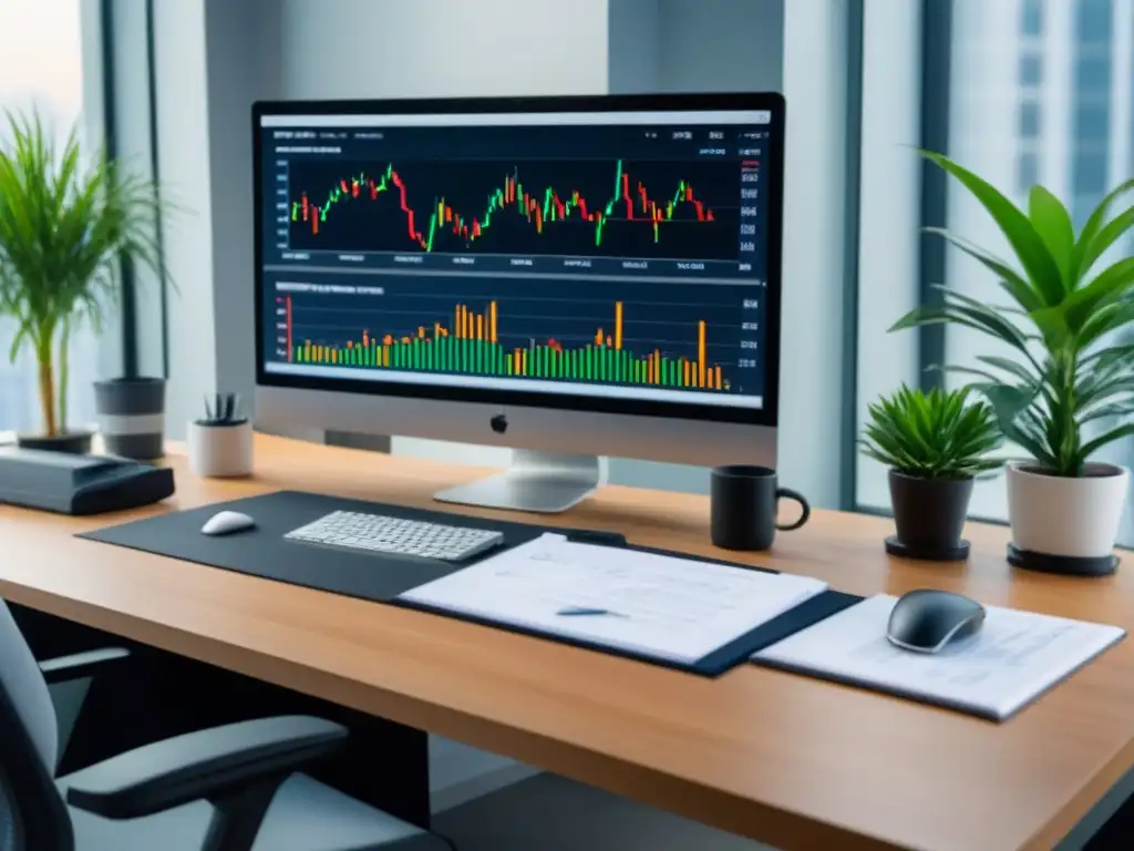 Gestión inmobiliaria de vanguardia en una oficina moderna Software de gestión de inversiones inmobiliarias en una oficina moderna y elegante