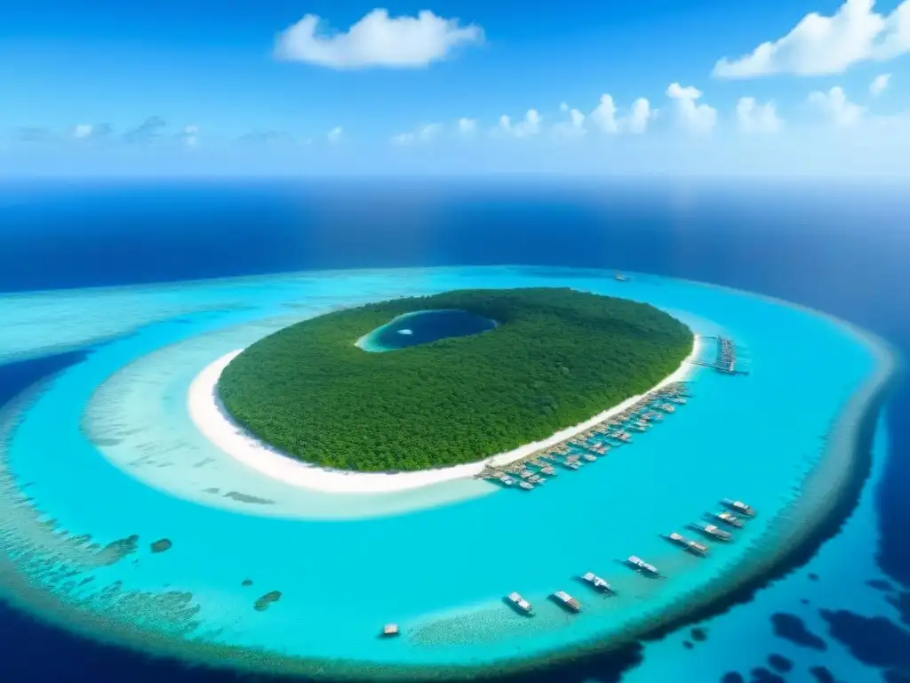 Paraíso caribeño sostenible: isla verde con energía renovable y arrecife de coral vibrante Inversión sostenible en el Caribe: islas verdes, aguas turquesas y tecnologías ecofriendly en armonía con la naturaleza