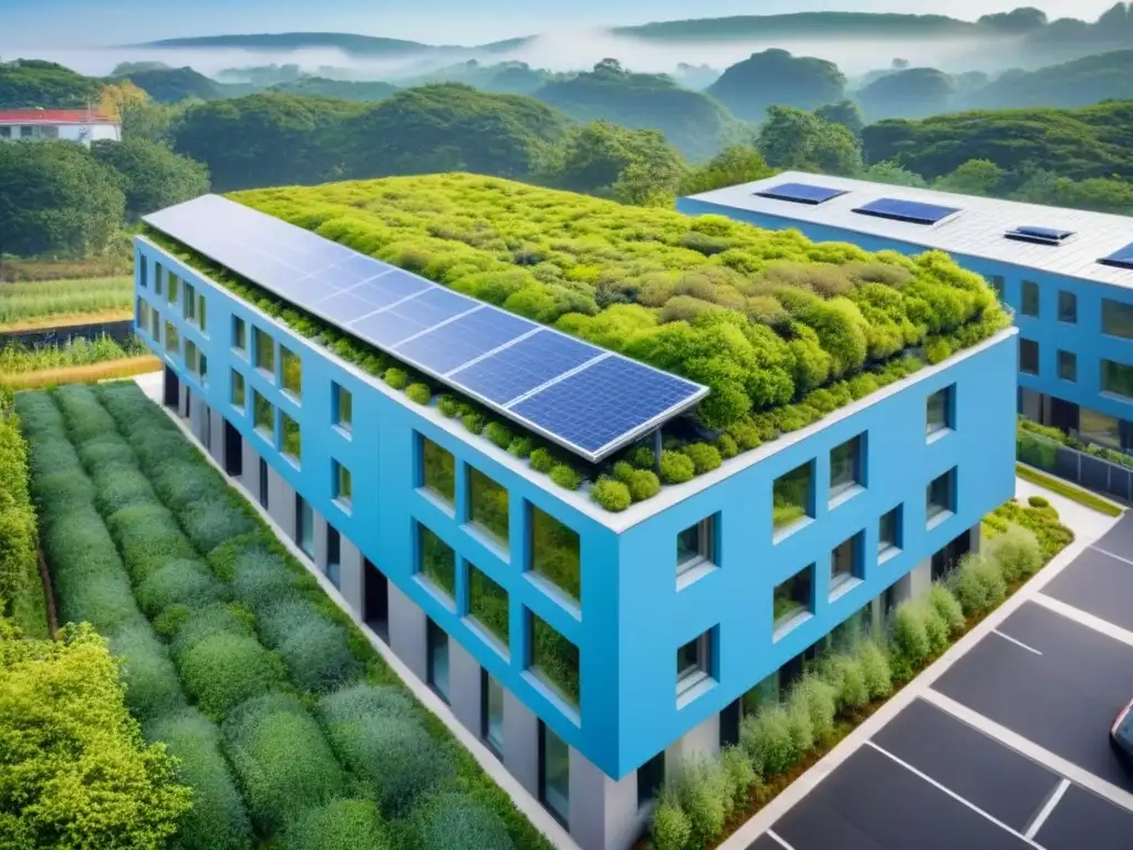 Complejo sostenible: arquitectura verde y moderna Construcción sostenible: LEED y BREEAM en armonía con la naturaleza y la innovación