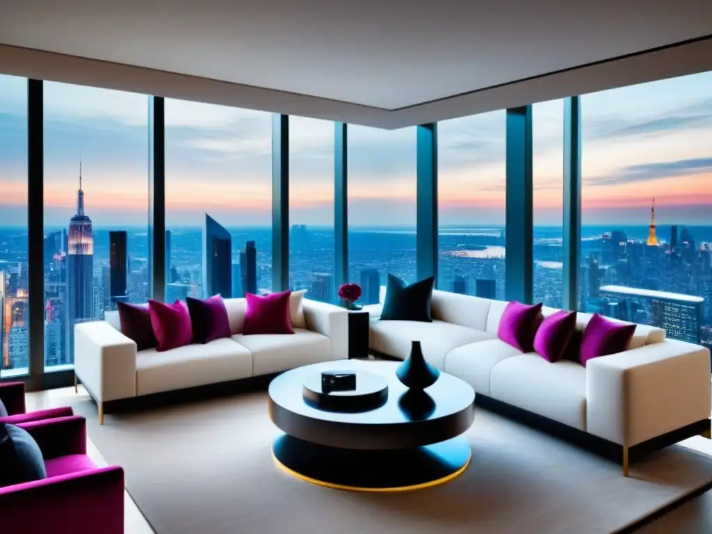 Suite de lujo en rascacielos moderno con vistas a la ciudad Suite de lujo en rascacielos moderno con vistas a la ciudad para inversionistas globales propiedades exclusivas