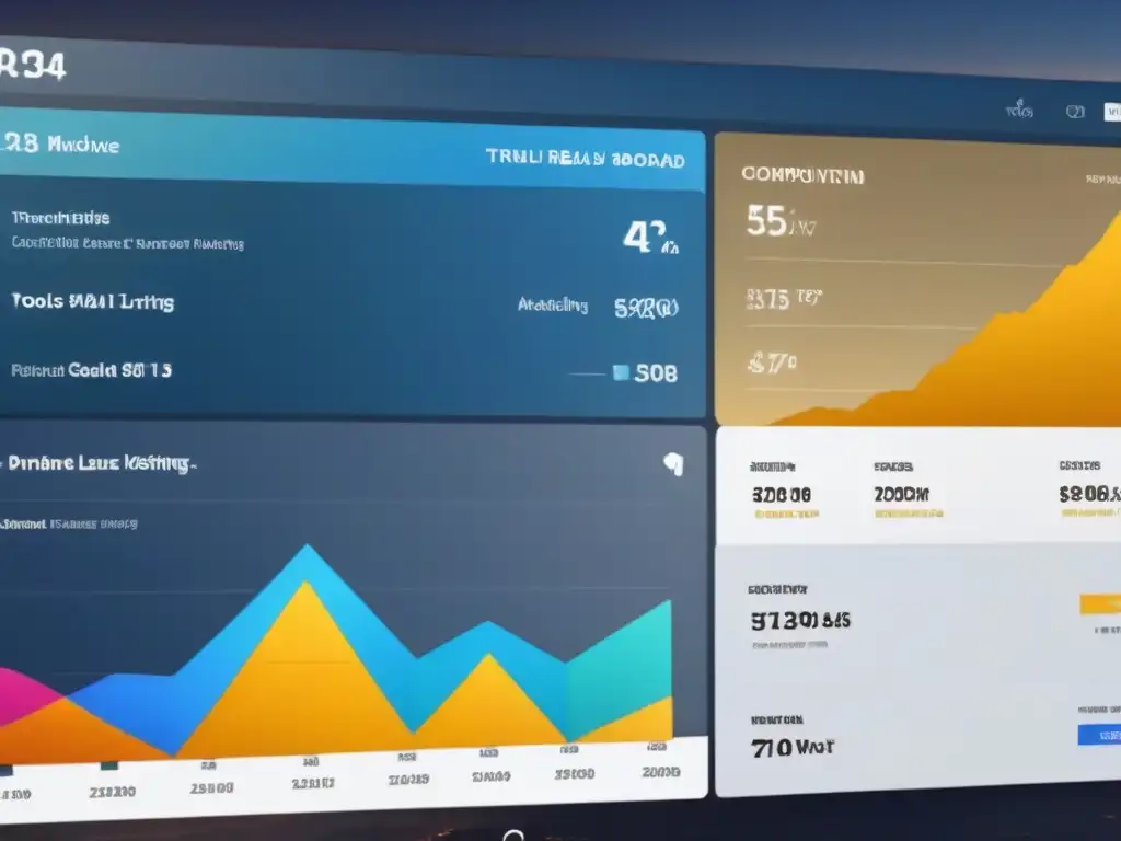 Tablero de marketing digital para inmobiliaria internacional Un tablero de marketing digital futurista para profesionales inmobiliarios internacionales