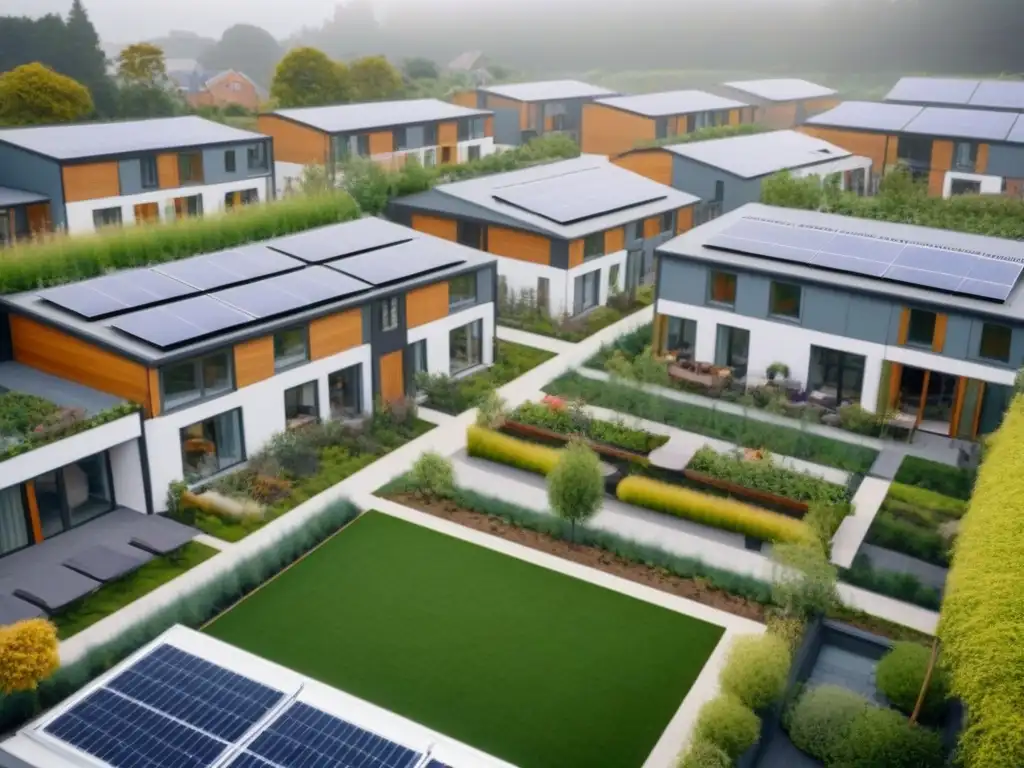 Cohousing sostenible: comunidad colaborativa y ecoamigable Cohousing tendencia inmobiliaria colaborativa: Comunidad moderna con espacios compartidos y sostenibles, promoviendo vida en comunidad