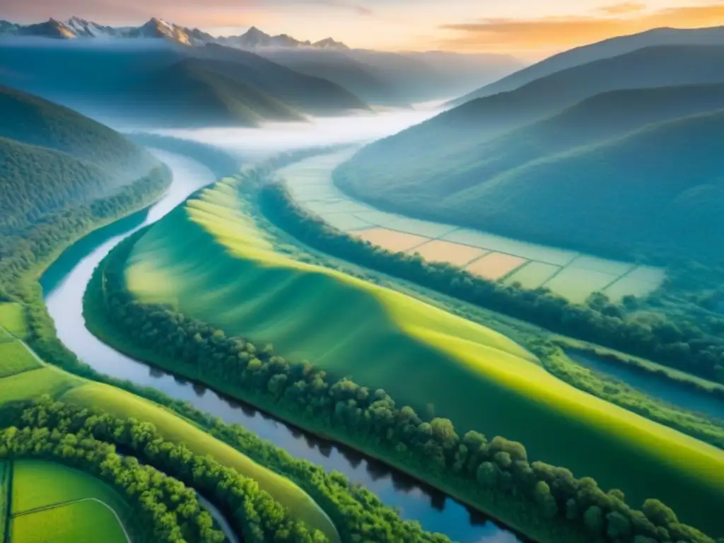 Inversores visionarios debaten estrategias en paisaje natural Invertir terrenos sin desarrollar internacional: Inversores colaboran en un paraíso natural al atardecer, planeando estrategias de inversión