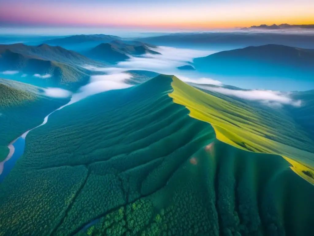 Inversión en tierras vírgenes: belleza natural sin límites Invertir en terrenos sin desarrollar: Tierra virgen bañada por la luz dorada del sol, rodeada de montañas nevadas y ríos cristalinos