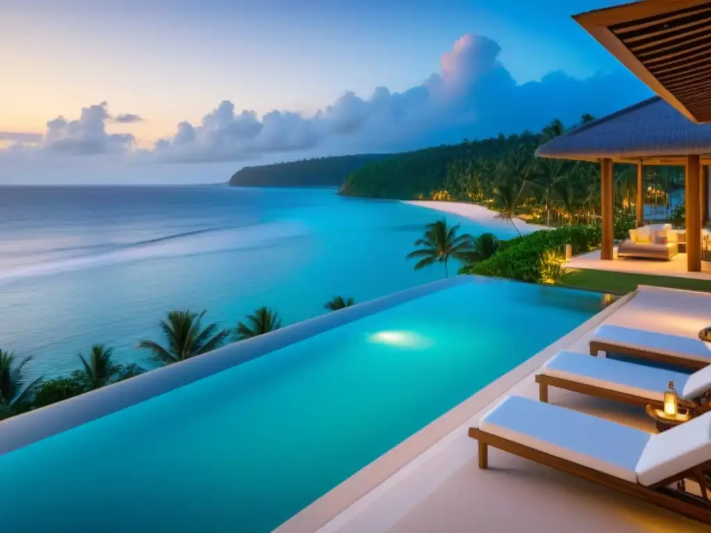Paraíso tropical: resort de lujo frente al mar Inversión en tiempo compartido en destinos exóticos: Resort de lujo en paraíso tropical con playa privada al atardecer