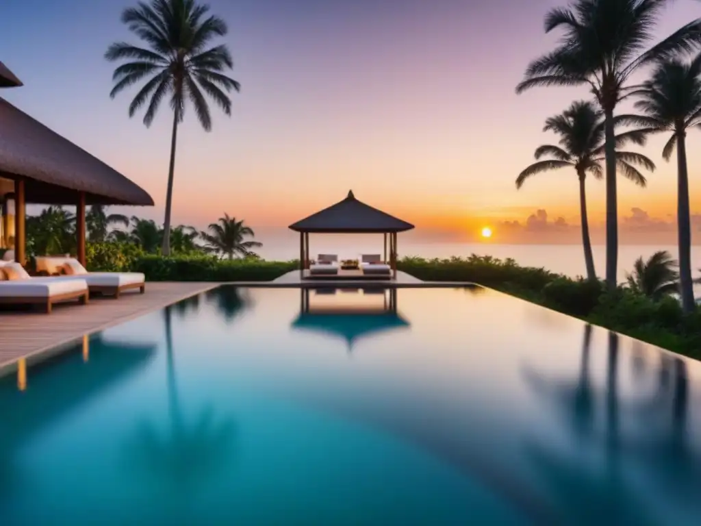 Villa de lujo frente a la playa con piscina infinita en paraíso tropical Inversión en tiempo compartido en destinos exóticos: Villa frente al mar con piscina infinita y atardecer dorado