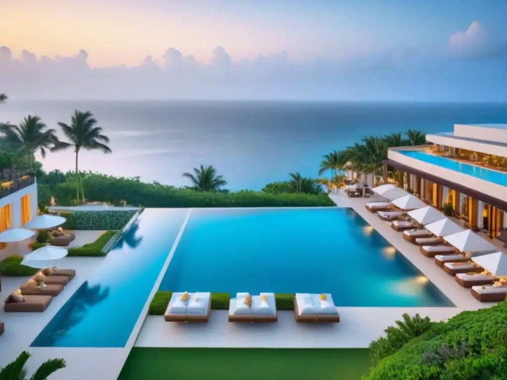 Resort de lujo: Exclusividad frente al mar Inversión en tiempo compartido lujo: Resort moderno con arquitectura elegante, paisajes exuberantes y piscinas infinitas cristalinas con vista al mar
