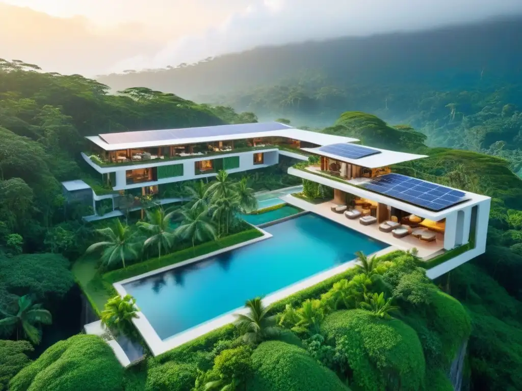 Resort eco-friendly de lujo en la selva tropical Invierte en tiempo compartido sostenible en un lujoso resort ecológico en la selva tropical