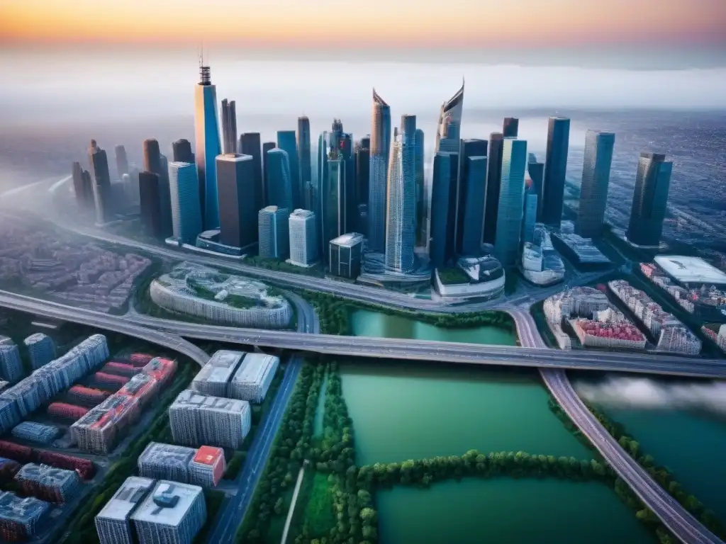 Metrópolis moderna: desarrollo urbano y sostenibilidad Transformaciones urbanas: área metropolitana con impresionante desarrollo inmobiliario y equilibrio entre modernidad y sostenibilidad