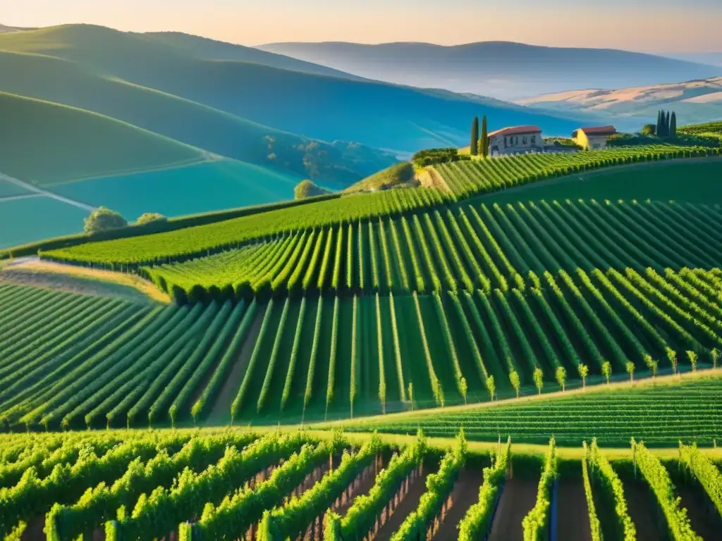Viñedos exuberantes y bodega moderna: el atractivo del enoturismo Inversión en turismo vinícola internacional: Viñedos verdes en colinas, bodega moderna y degustaciones al aire libre