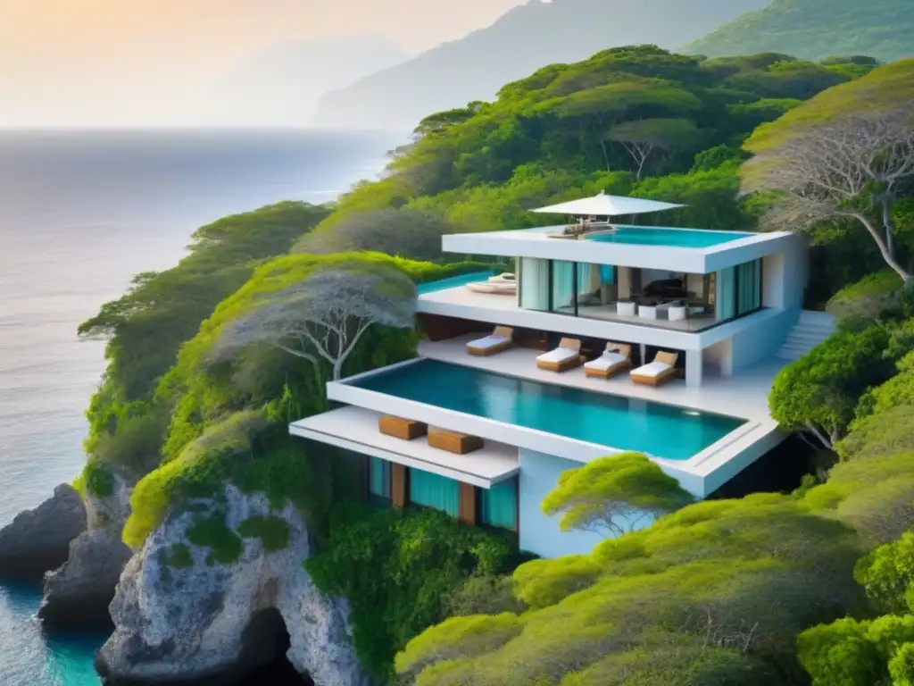 Villa de lujo en acantilado con piscina infinita y vistas al mar Villa vacacional de lujo en acantilado, con impacto pandemia mercado villas vacacionales