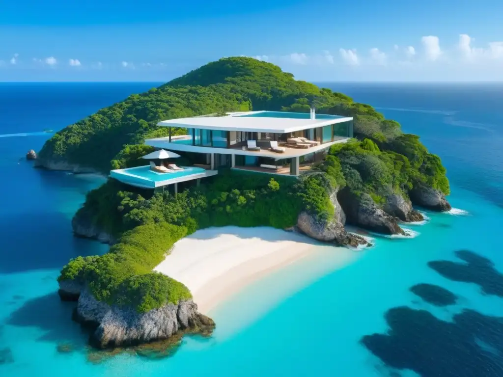 Villa de lujo en acantilado: paraíso costero Villa vacacional de lujo en acantilado con piscina infinita y vista al mar turquesa