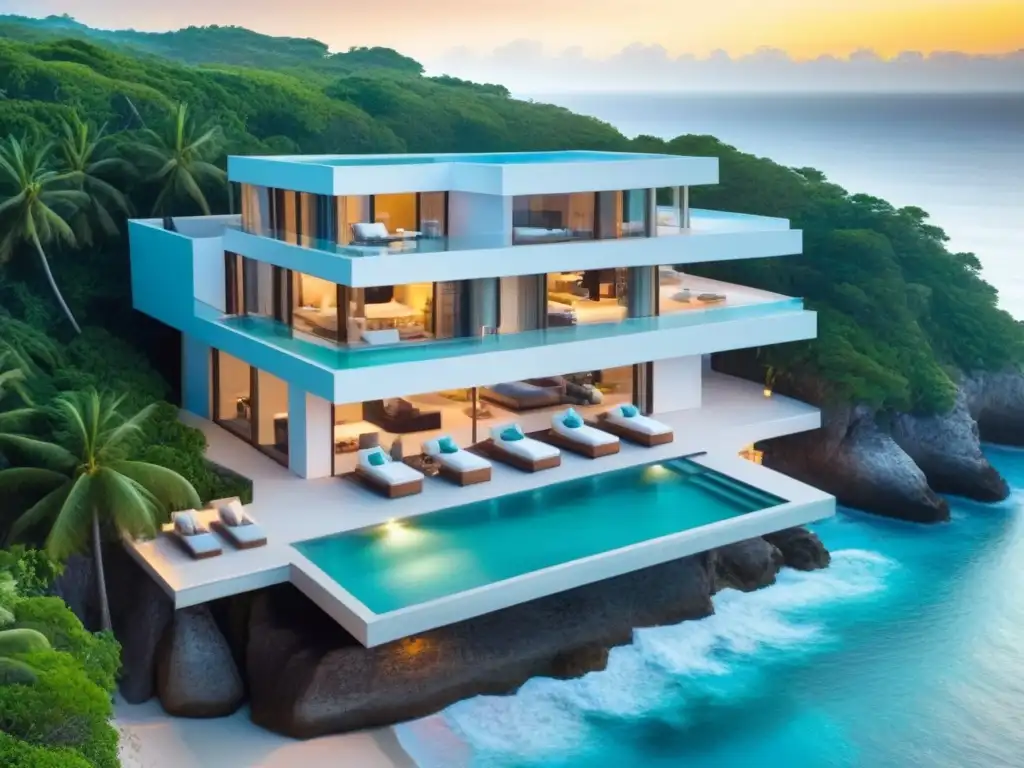 Villa de lujo en acantilado: oasis de tranquilidad junto al mar Villa vacacional de lujo en acantilado, con piscina infinita y vistas al mar