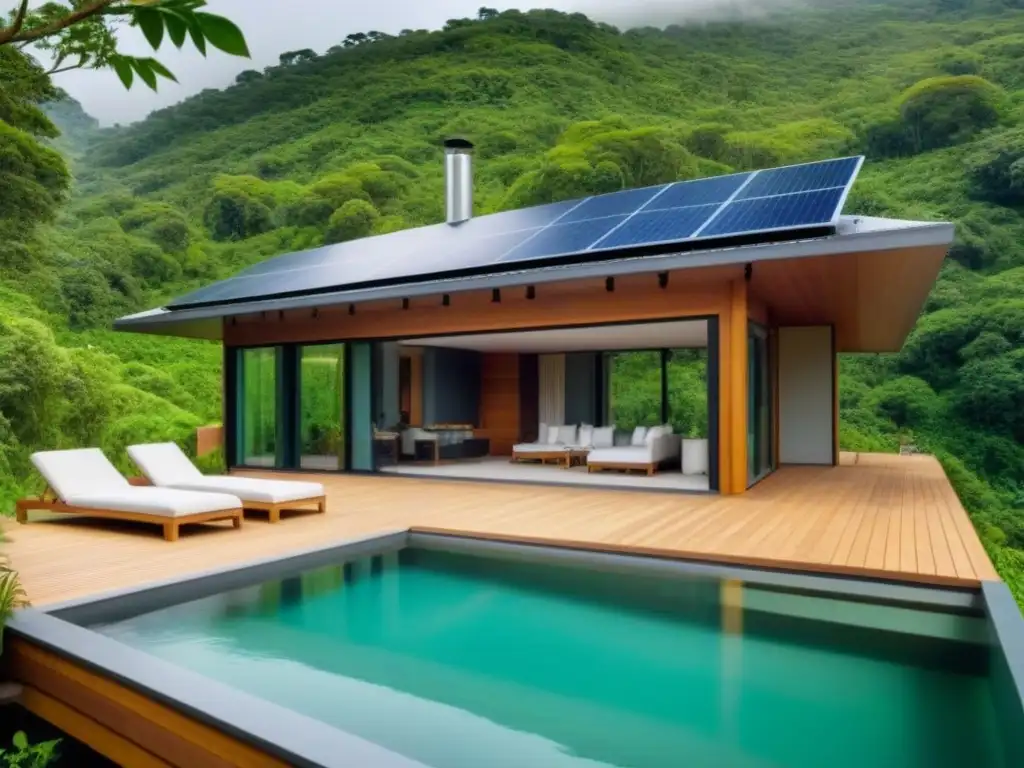 Refugio ecológico de lujo en el bosque: vacaciones sostenibles Vacaciones sostenibles en armonía con la naturaleza, con propiedad ecofriendly y lujosa en bosque verde
