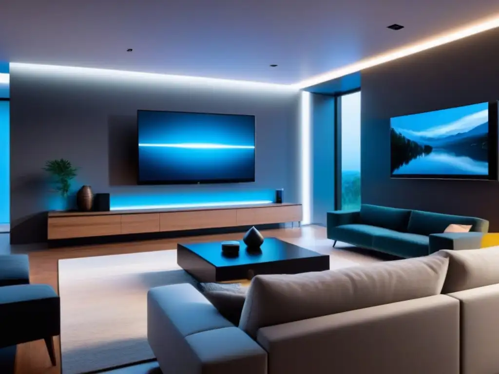 Sistema de seguridad para hogar inteligente: diseño futurista y sofisticado Vanguardia en seguridad: sistema smart home con cámaras de reconocimiento facial, controles por voz y sensores de movimiento