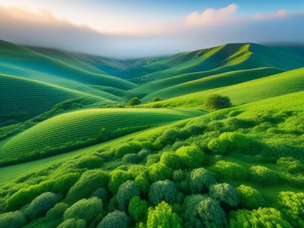 Tierra virgen: belleza natural para inversión futura Vasto paisaje verde con colinas, cielo azul claro