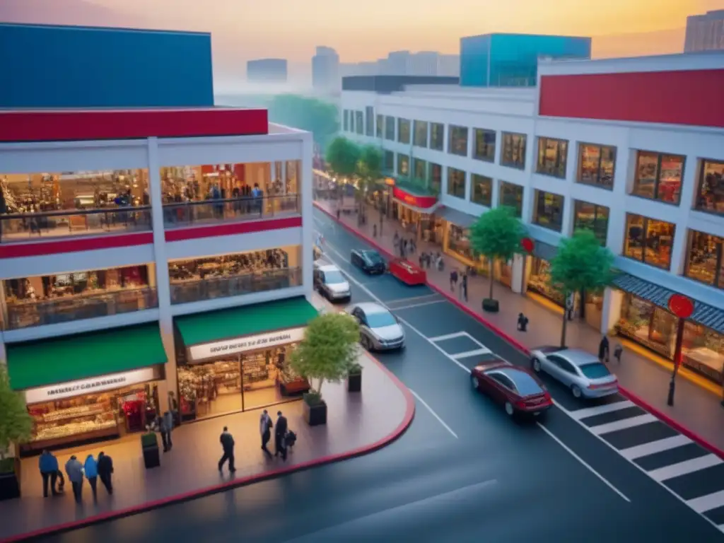 Centro comercial dinámico: secretos de negociación para adquirir un centro comercial Vibrante centro comercial con arquitectura moderna y diversidad de tiendas