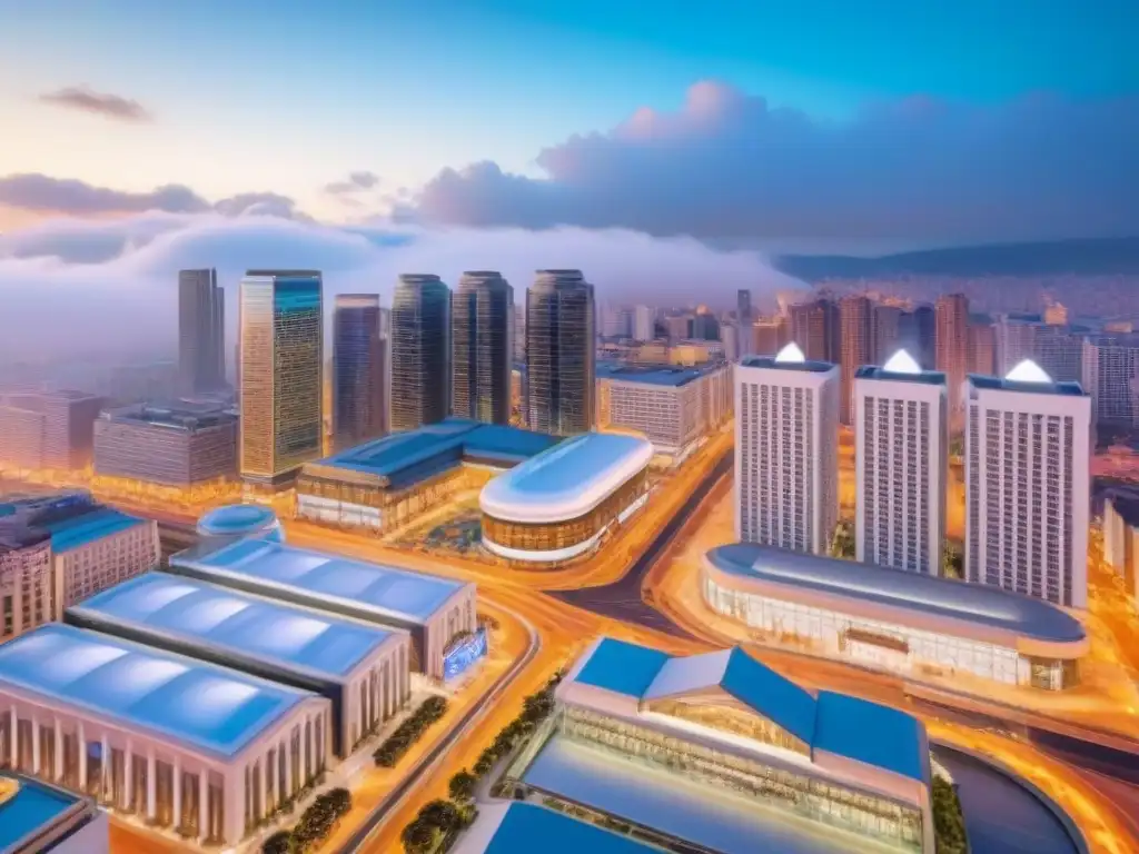 Centro comercial urbano: luces y modernidad Vibrante centro comercial en la ciudad, reflejando la importancia de estos espacios en el mercado inmobiliario
