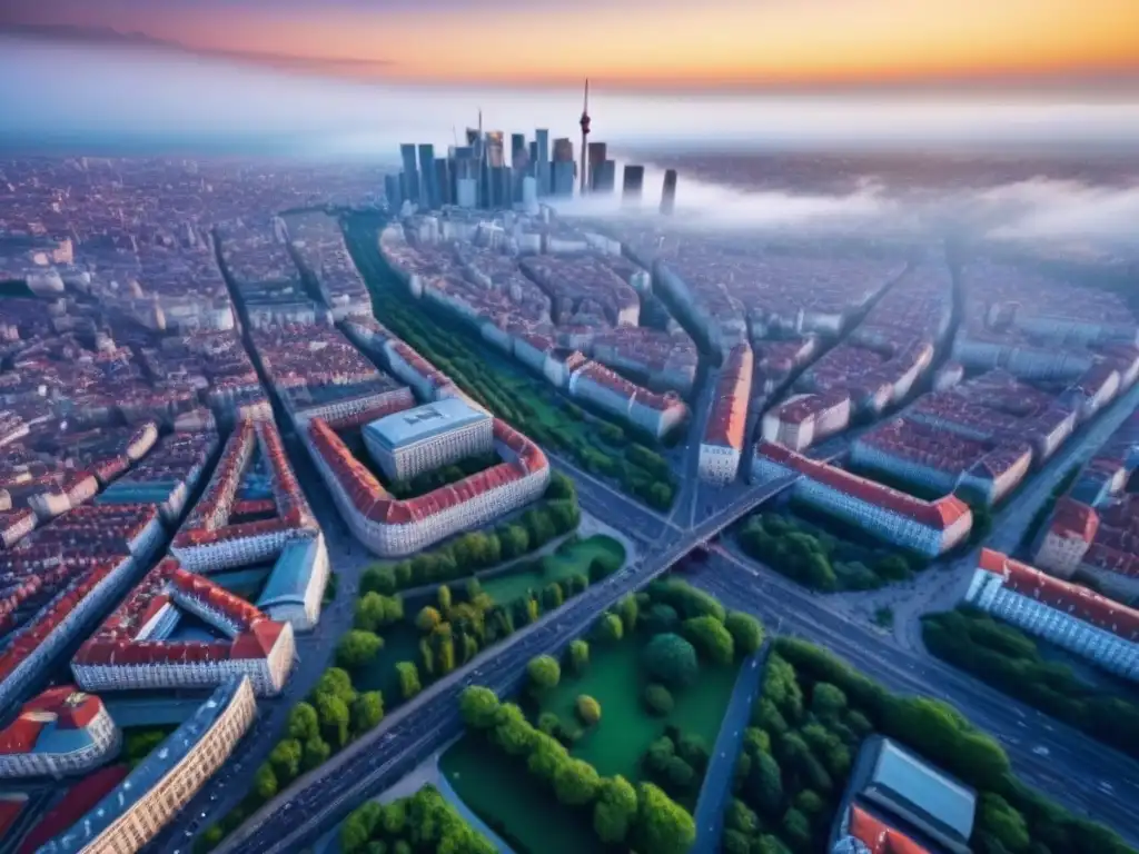 Transformación urbana en Europa del Este: pasado y futuro en armonía Vibrante ciudad de Europa del Este con arquitectura histórica y rascacielos modernos, reflejando oportunidades de inversión en la región