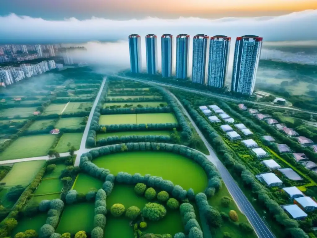 Contraste urbano: integración de vivienda asequible en ciudad dinámica Vibrante ciudad: arquitectura innovadora y soluciones de vivienda asequible en un entorno urbano
