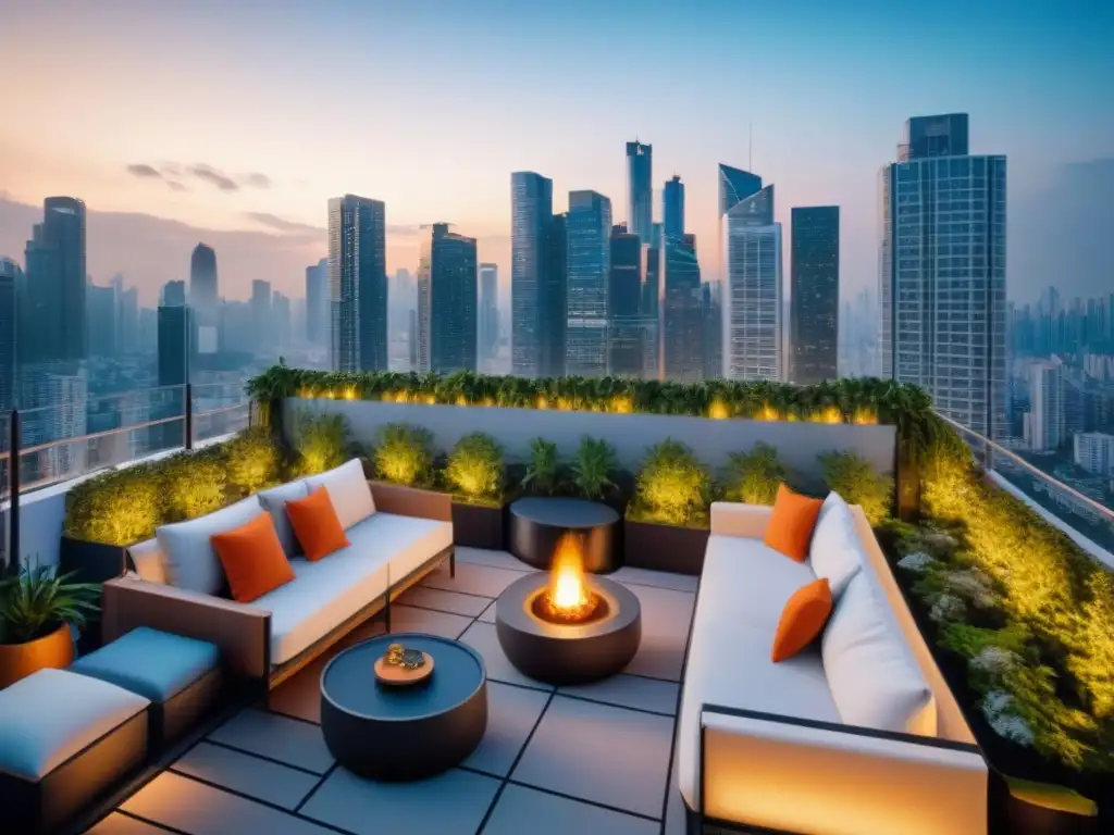 Coliving de lujo en ciudad asiática: comunidad vibrante y moderna Vibrante coliving en ciudad asiática, moderno edificio rodeado de naturaleza y áreas comunes