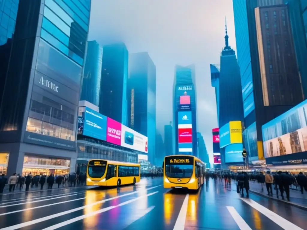 Cityscape vibrante: diversidad y modernidad en seguros comerciales Vibrante ciudad cosmopolita con diversidad cultural y arquitectónica, reflejando el alcance internacional de Seguros propiedades comerciales internacionales