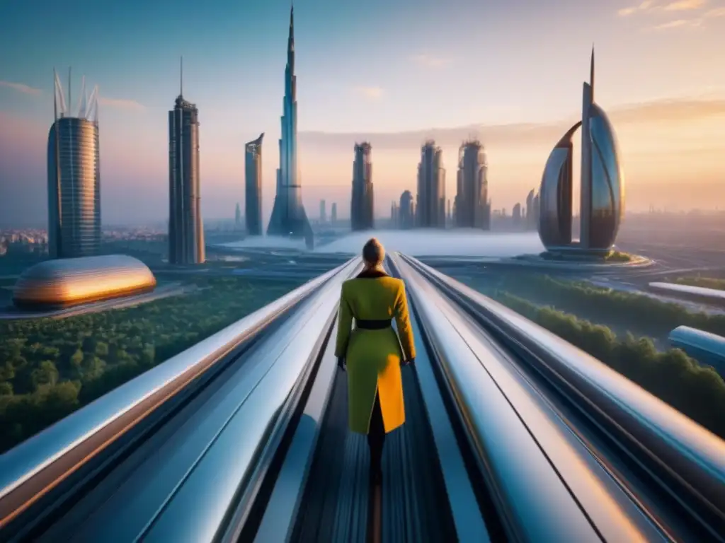 Horizonte futurista: Ciudad del Este de Europa en 8k Vibrante ciudad en Europa del Este con desarrollos inmobiliarios innovadores bajo la cálida luz del atardecer