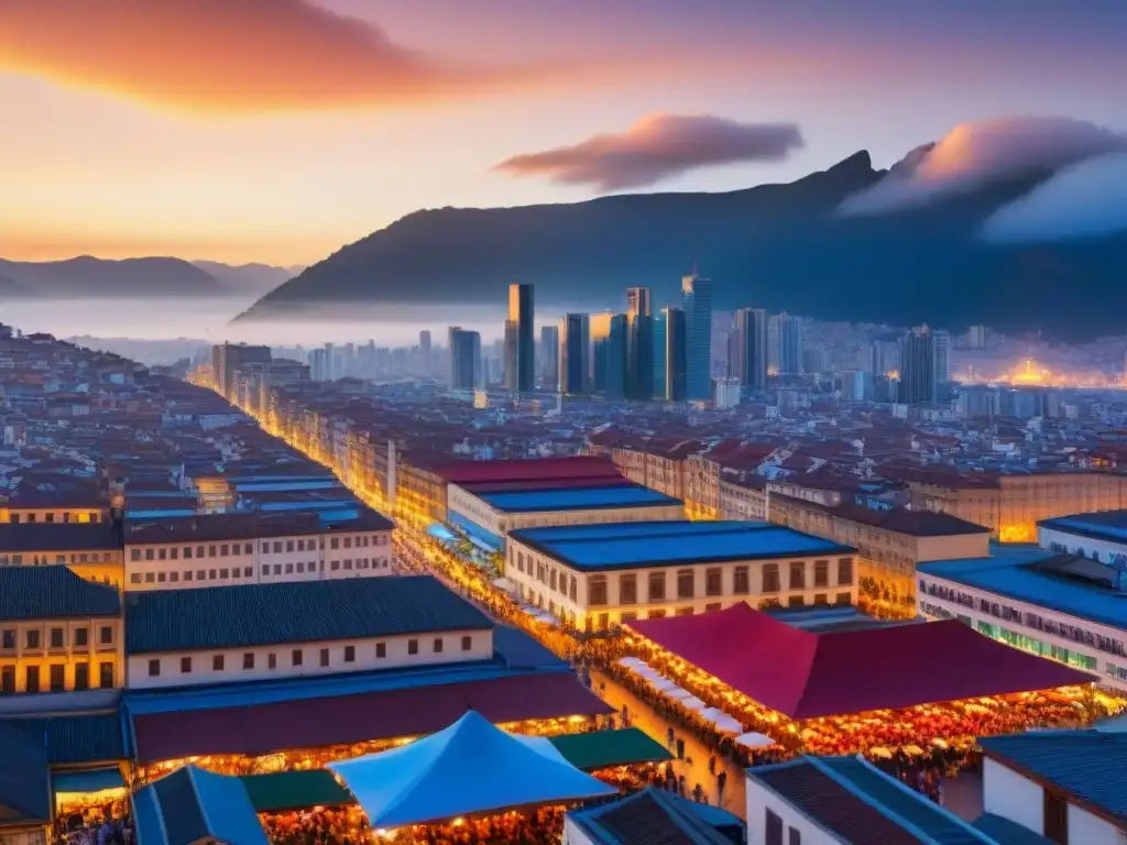 Vibrante ciudad en economía de transición con arquitectura tradicional y moderna