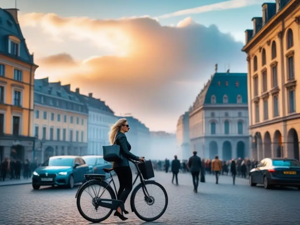 Skyline urbano: arquitectura histórica y moderna en Europa del Este Vibrante ciudad europea del Este con arquitectura histórica y rascacielos modernos al atardecer