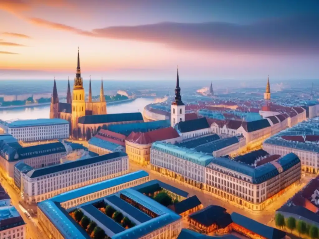 Cityscape europeo moderno: inversión inmobiliaria en auge Vibrante ciudad europea con oportunidades inversión mercado inmobiliario Europa