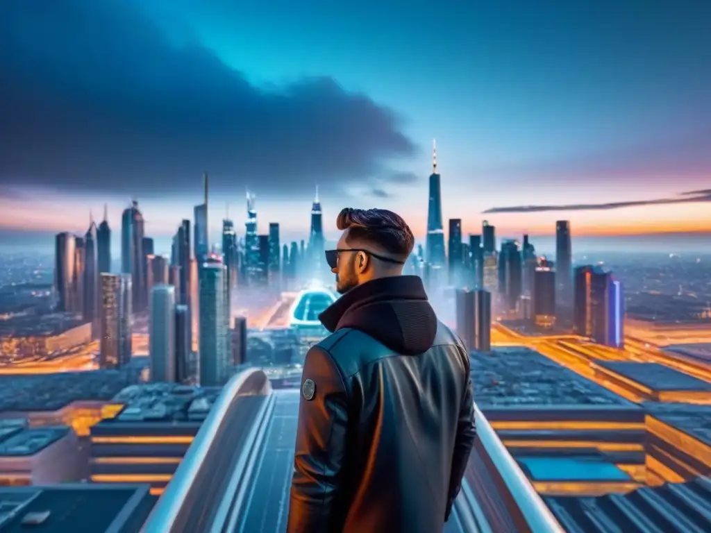 Metrópolis futurista: arquitectura innovadora en 8k Vibrante ciudad futurista con arquitectura innovadora, iluminada por una suave luz ambiental