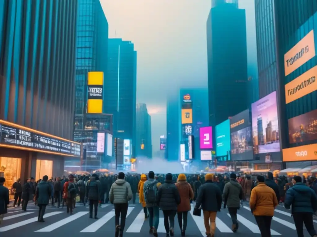 Metrópolis futurista: diversidad urbana en 8k Vibrante ciudad futurista con diversidad demográfica, reflejo de tendencias demográficas en el mercado inmobiliario