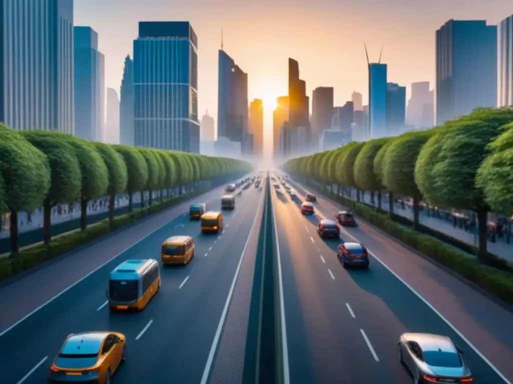 Metrópolis del futuro: skyline avanzado y diversidad urbana Vibrante ciudad futurista con estrategias anticíclicas mercado inmobiliario