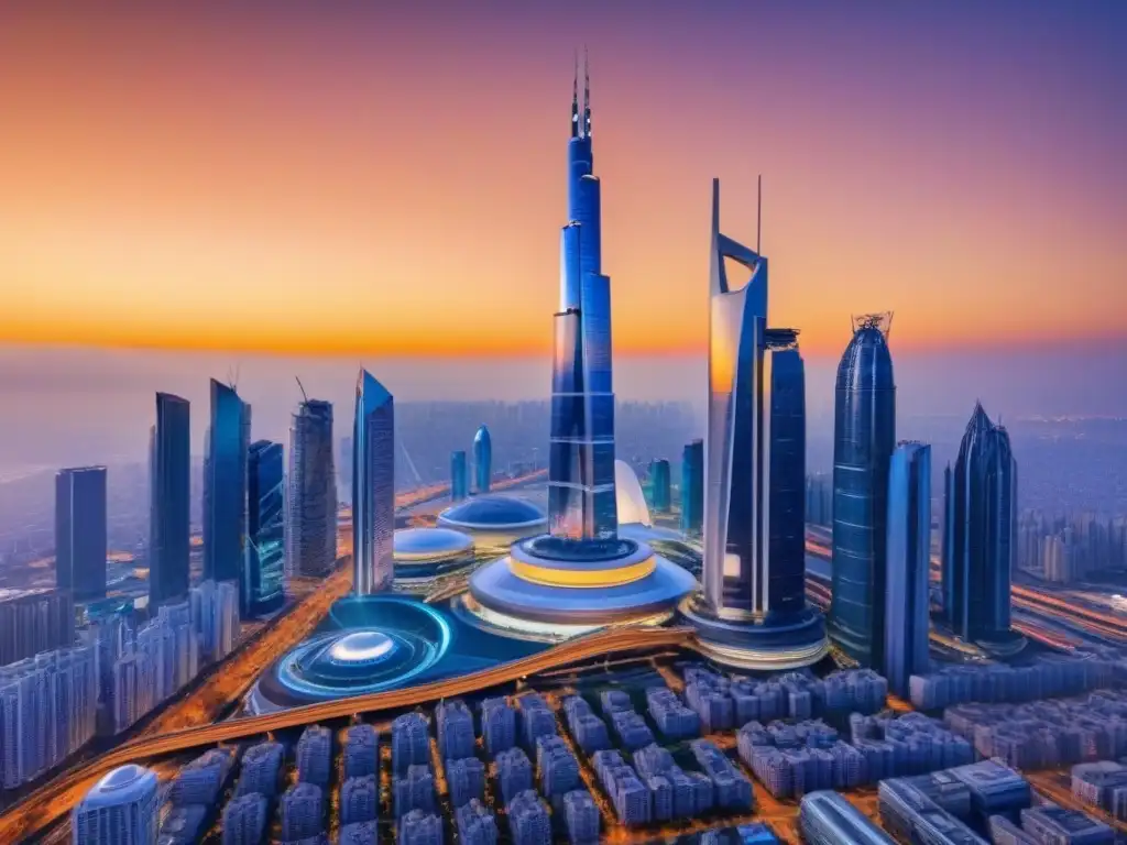 Metrópolis futurista: innovación y diversidad en crecimiento Vibrante ciudad futurista con impacto envejecimiento mercado inmobiliario global