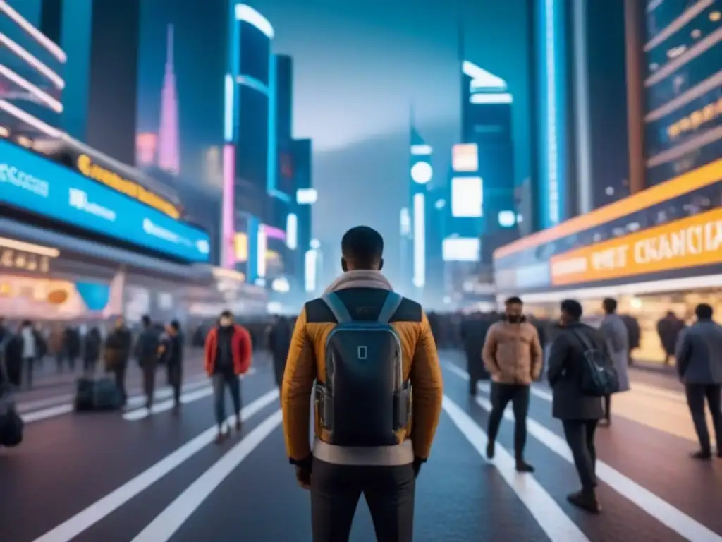 Metrópolis futurista nocturna: 8k ultra detallado Vibrante ciudad futurista de noche con rascacielos iluminados y tecnología avanzada