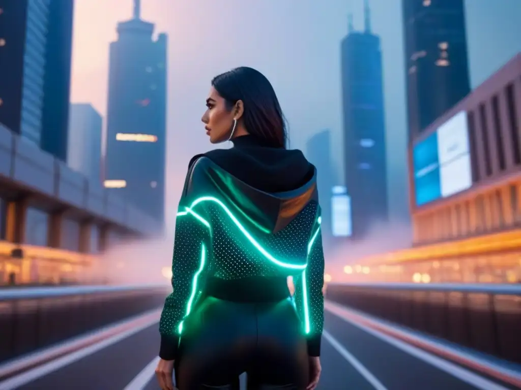 Innovación en real estate: metrópolis futurista nocturna Vibrante ciudad futurista de noche con rascacielos iluminados y tráfico, reflejando innovaciones en la due diligence inmobiliaria internacional