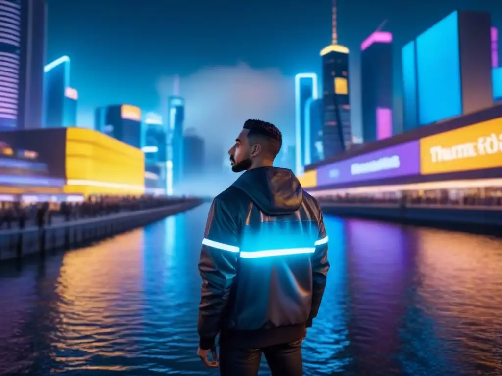 Metrópolis futurista: skyline nocturno en 8k Vibrante ciudad futurista de noche con rascacielos iluminados con luces neón