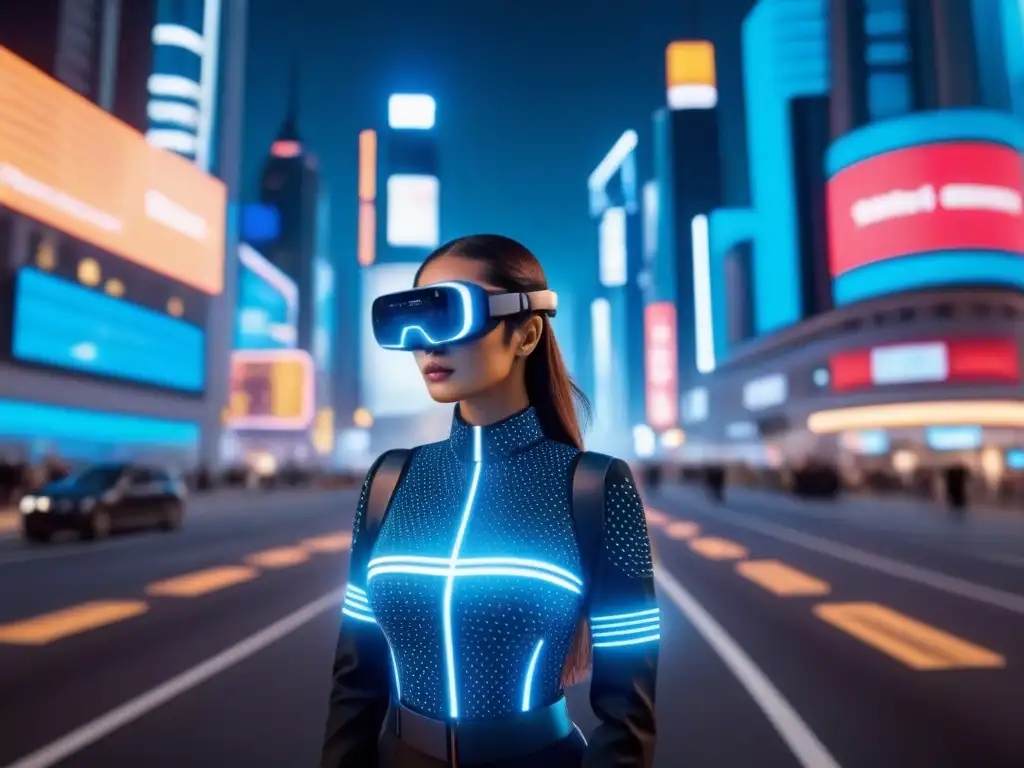 Metrópolis futurista: innovación y ciberseguridad en 8k Vibrante ciudad futurista nocturna con rascacielos iluminados y tecnología avanzada