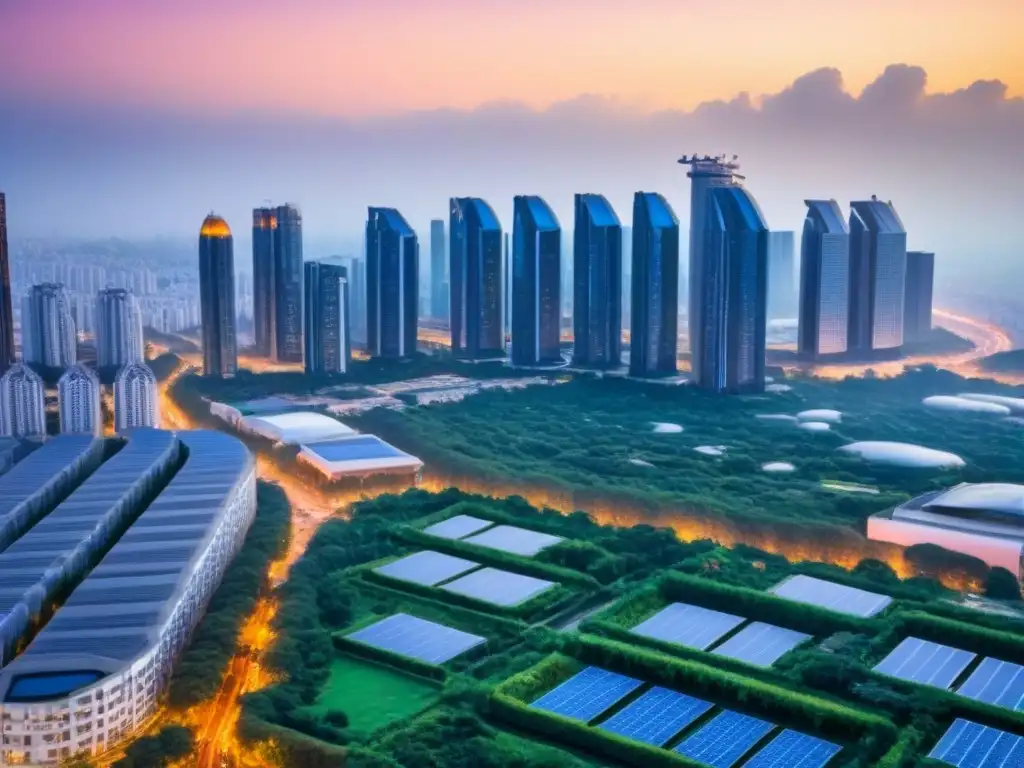 Cityscape futurista en 8k: rascacielos innovadores iluminados de noche Vibrante ciudad futurista nocturna con arquitectura innovadora y tecnologías avanzadas
