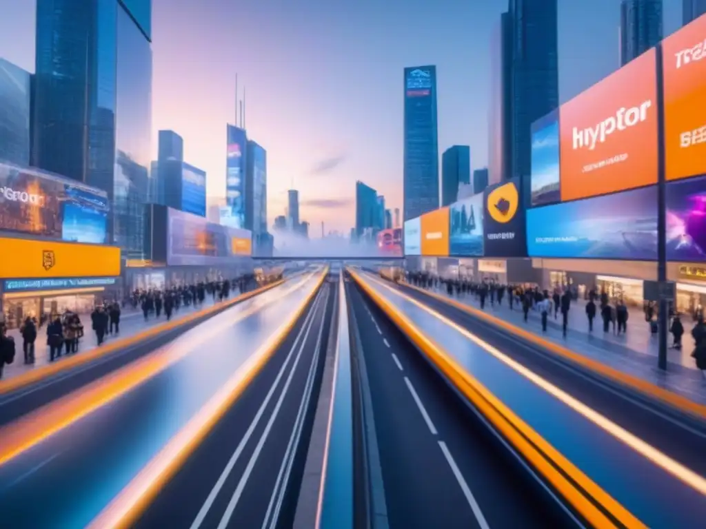 Metrópolis futurista con tecnología de seguimiento en alta resolución 8k Vibrante ciudad futurista con tecnología de seguimiento impacto migratorio inmobiliario