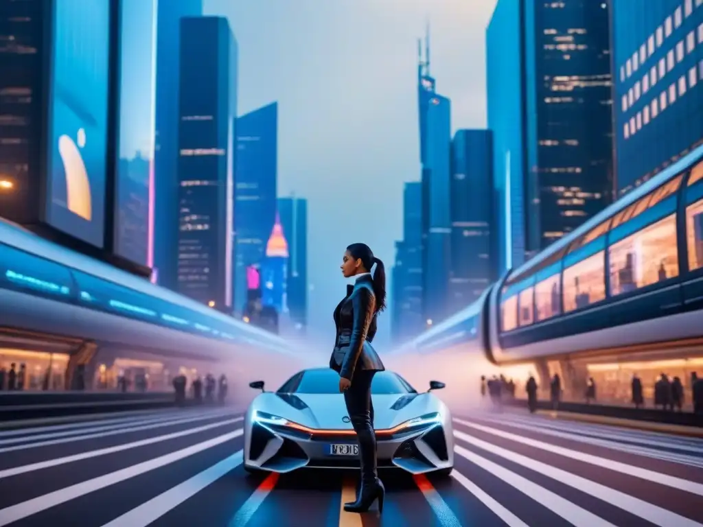 Metrópolis futurista: innovación y finanzas globales Vibrante ciudad futurista con tecnologías para inversión inmobiliaria internacional